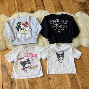 4 Pc Zara Sanrio Bundle Sweatshirts & t-shirts Size 8-9